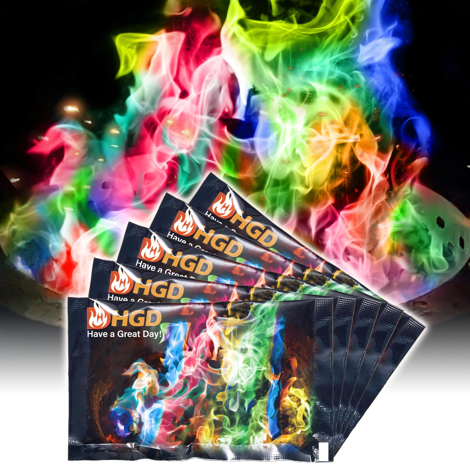 HGD Magic Campfire Color Changing Packets front view, 25 pack