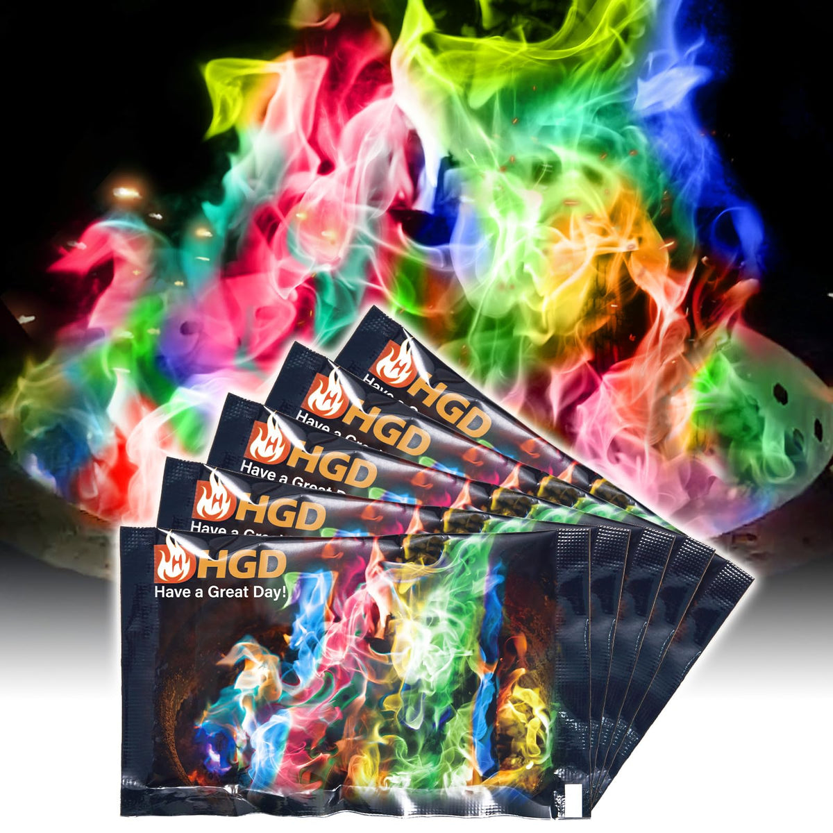 HGD Magic Campfire Color Changing Packets front view, 25 pack