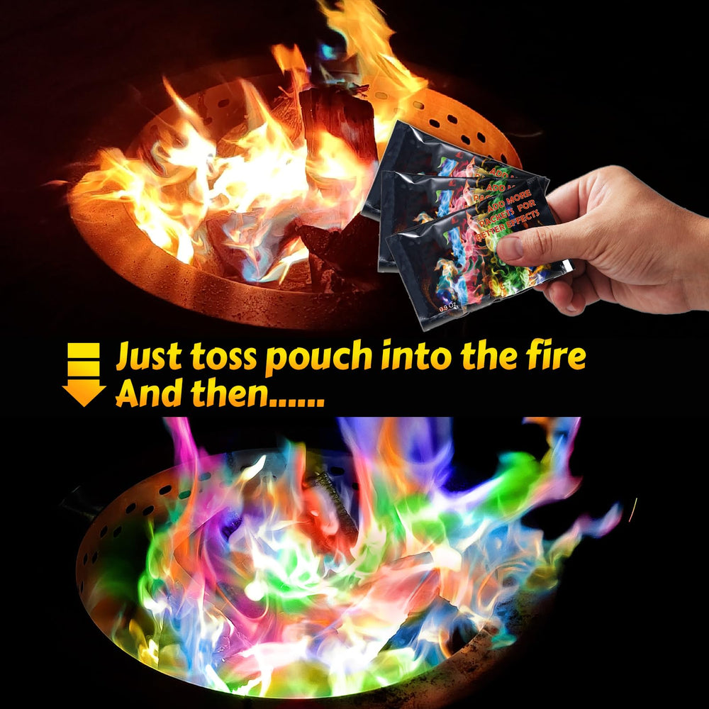 HGD Magic Color Packets displayed with campfire setup