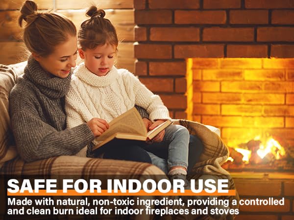 HGD Natural Fire Starters used in a fireplace