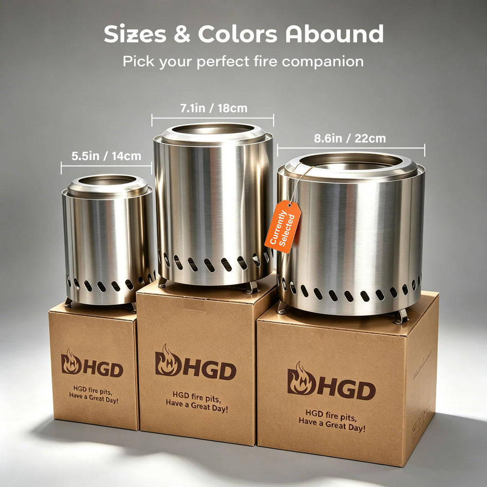 HGD Small Tabletop Fire Pit dimensions on table
