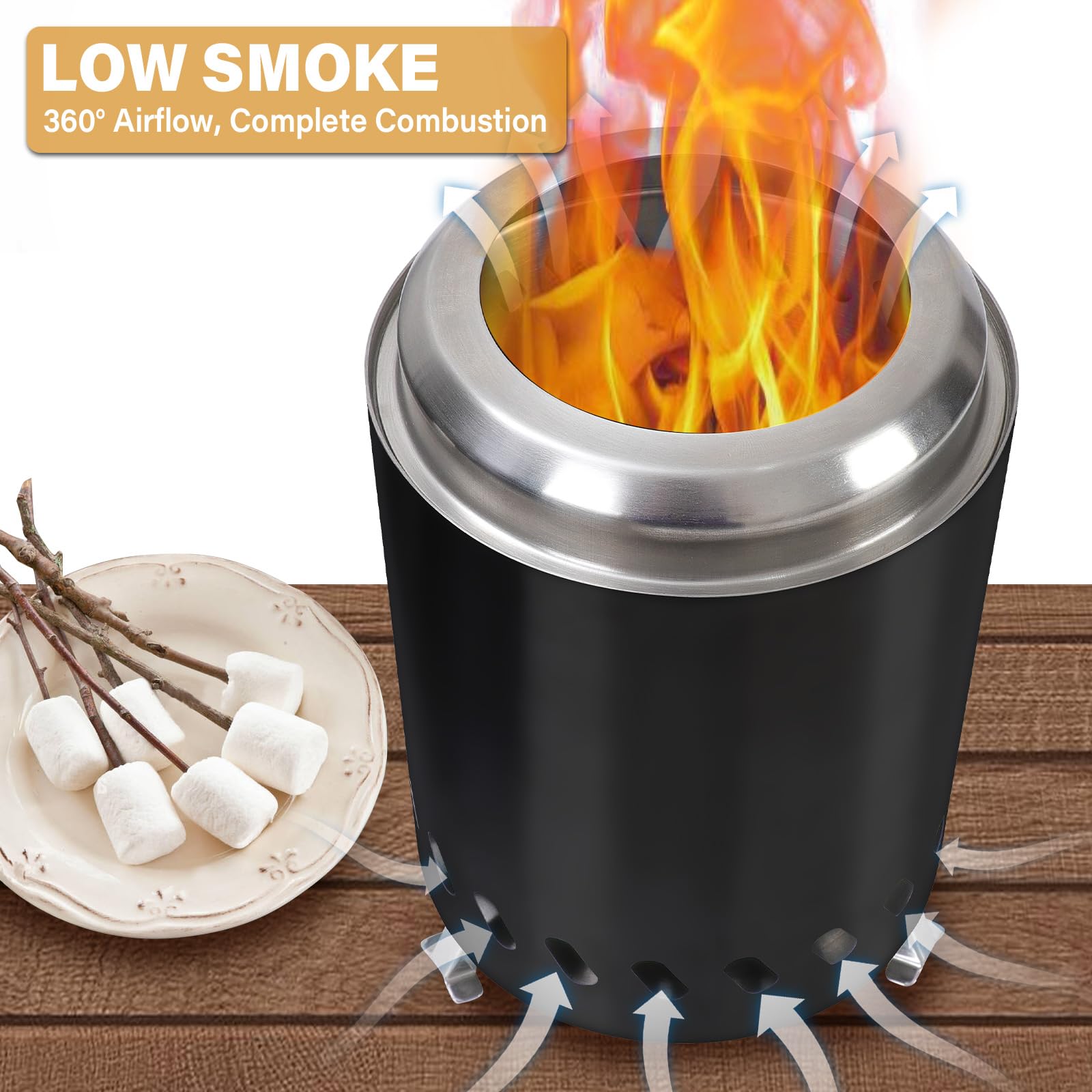 HGD Small Tabletop Fire Pit in a camping setting