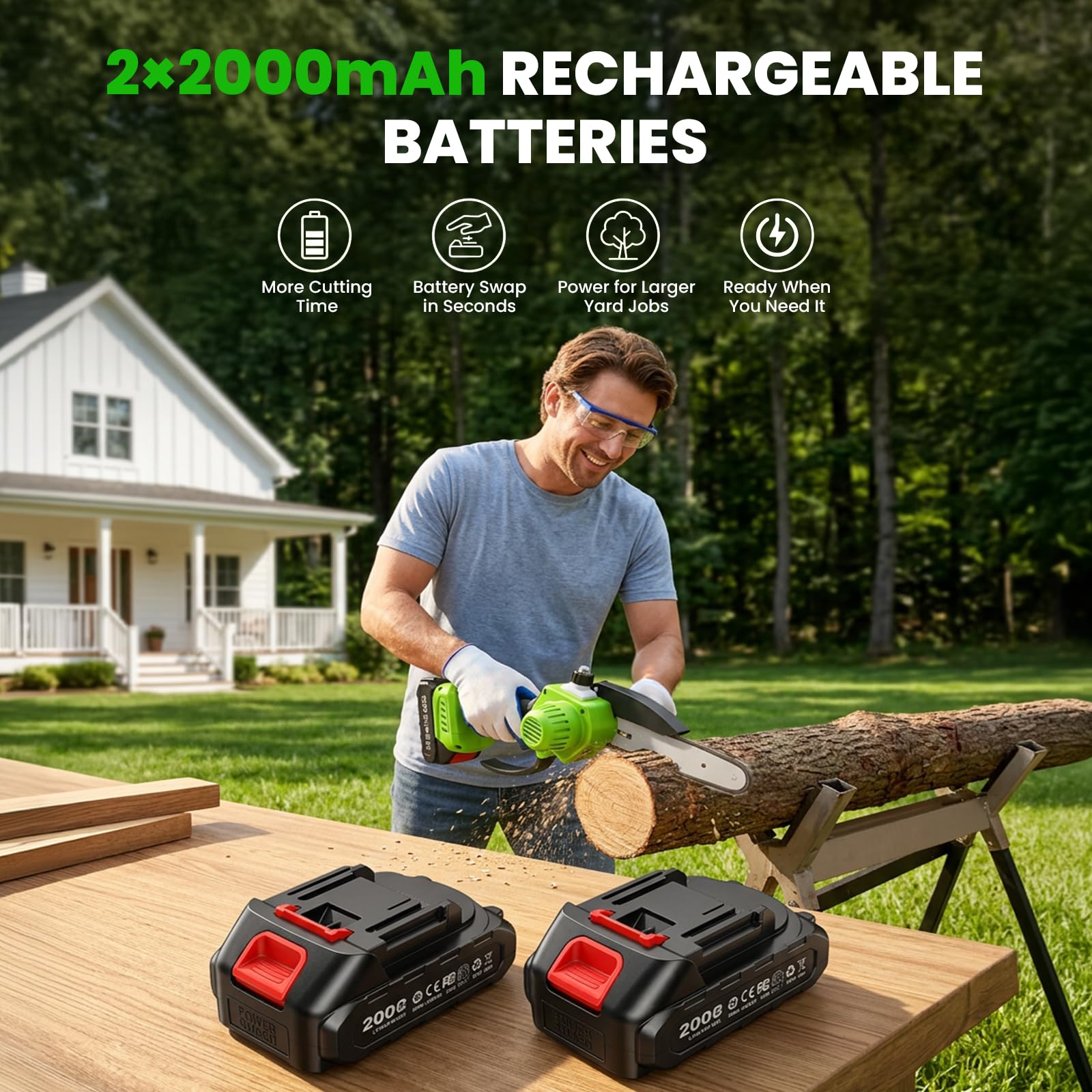 Hguptgw Mini Chainsaw with automatic oiling system