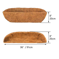 HHTHH 36 inch coco liner side view with brown finish