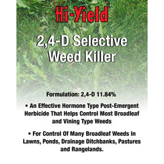 Hi-Yield 2,4-D Selective Weed Killer label close-up