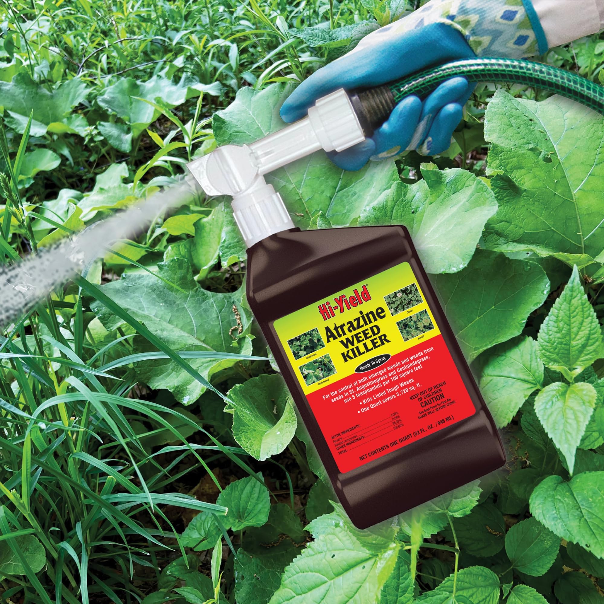 Hi-Yield Atrazine Weed Killer 32 oz back label details