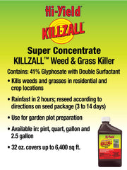 Hi-Yield Killzall Weed Killer 32 oz bottle with label details