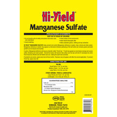 Hi-Yield Manganese Sulfate 4 lbs granules side view with product details
