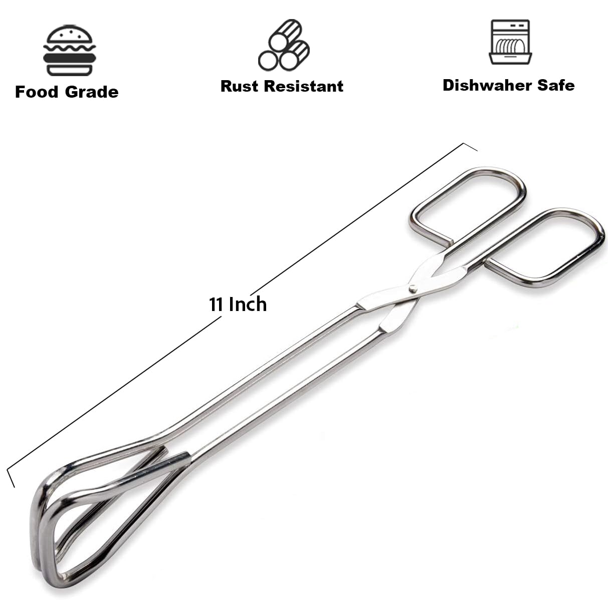 Hiash 11-inch kitchen tongs showing thick comfy grip