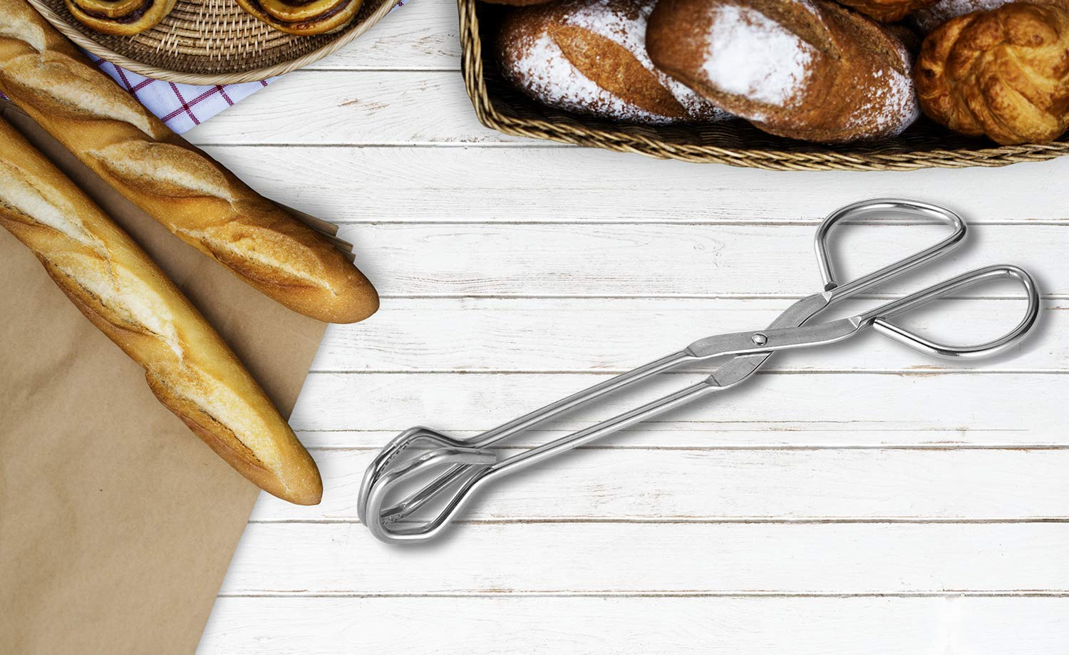 Hiash heavy duty tongs in use flipping food on the grill