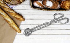 Hiash heavy duty tongs in use flipping food on the grill