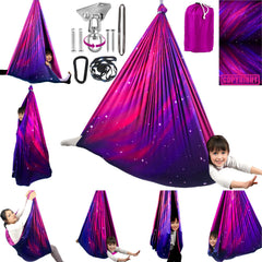 HiCamer Double Layer Sensory Swing front view in Galaxy Purple