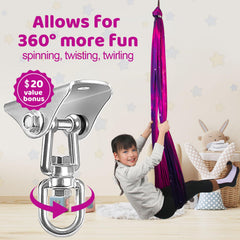 HiCamer Sensory Swing displayed in a garden setting