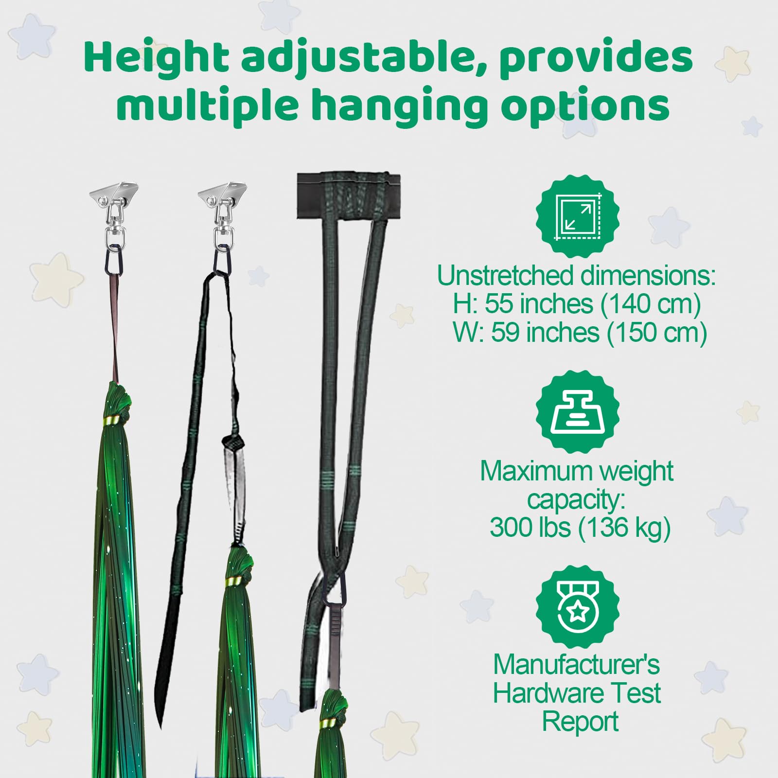 HiCamer Sensory Swing setup outdoors in a garden