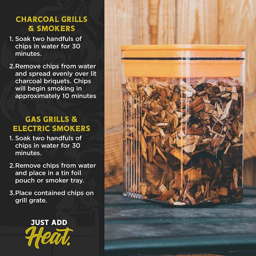 Hickory wood chips in a bowl for grilling