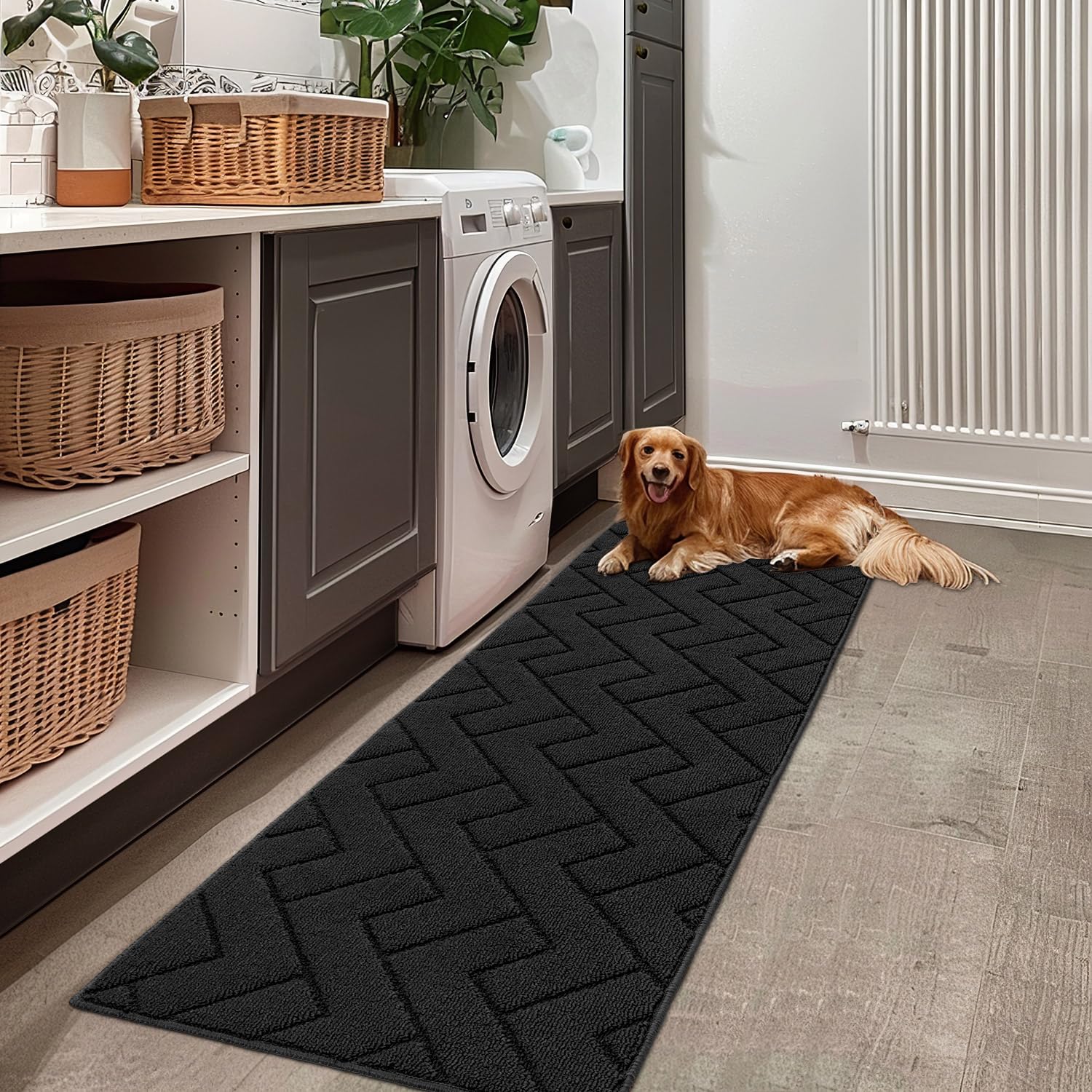 hicorfe Dirt Trapper Door Mat 24"x71" with dirt being removed