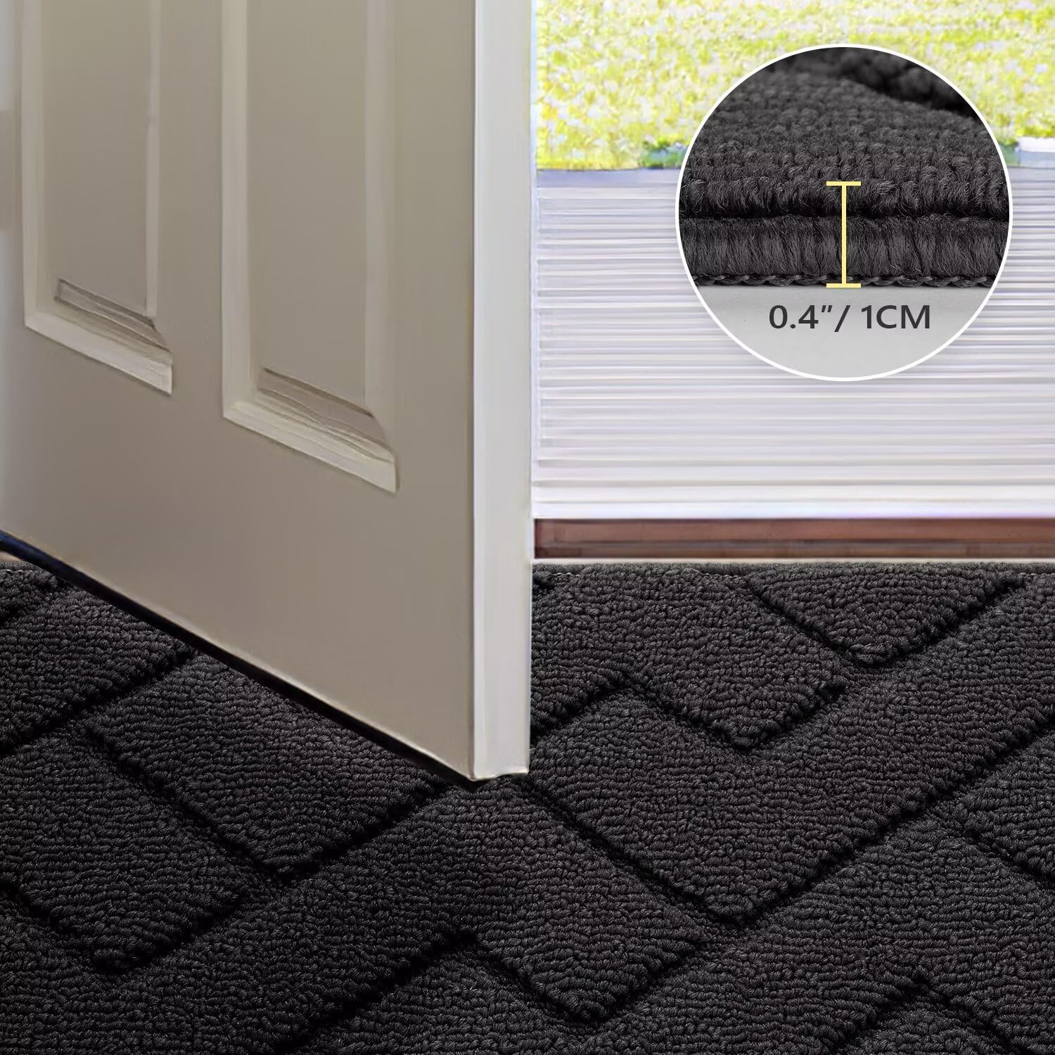 hicorfe Dirt Trapper Indoor Doormat in a stylish entryway