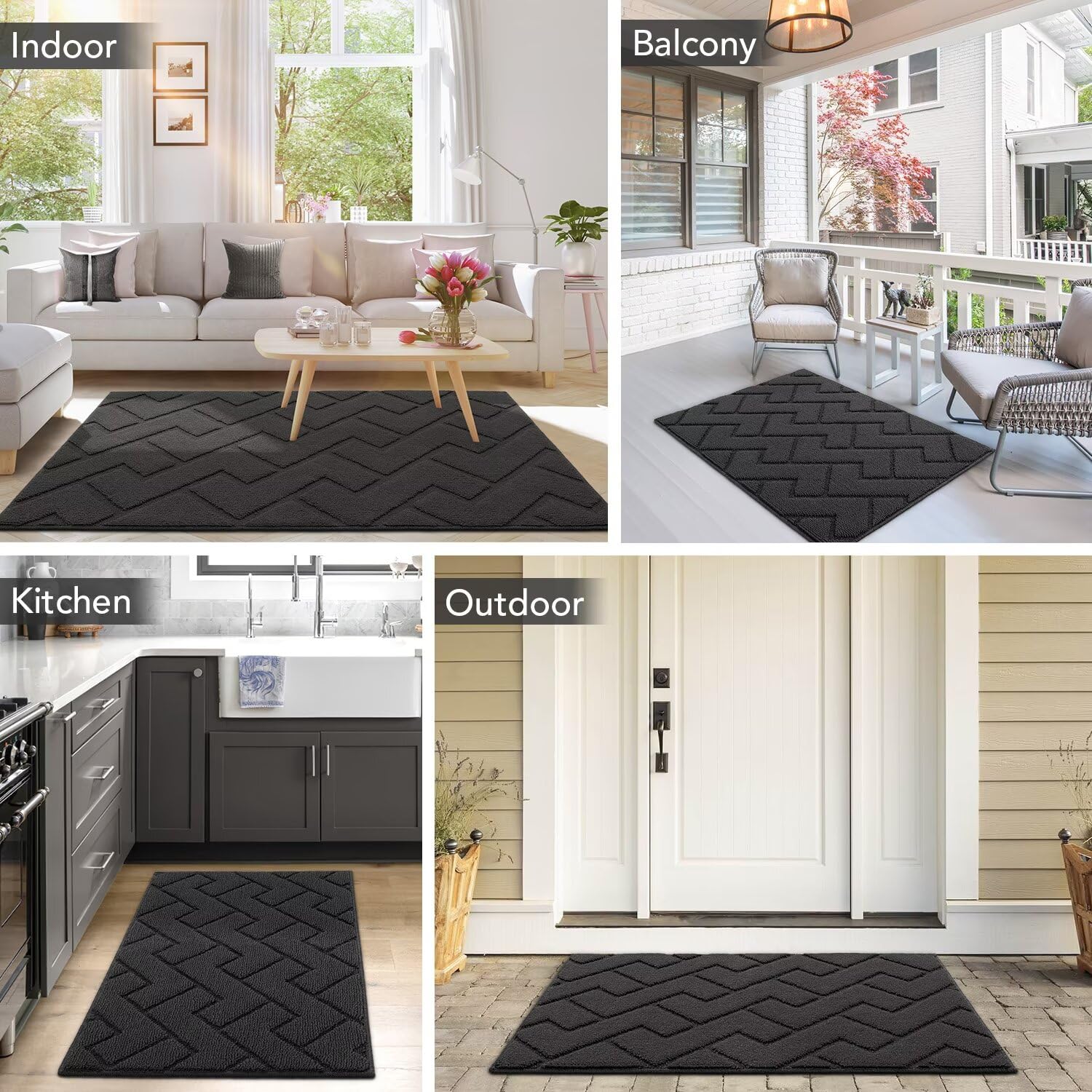 hicorfe Dirt Trapper Indoor Doormat showing non-slip backing