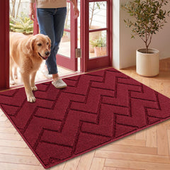 hicorfe Front Door Mat 24"x35" Red front view