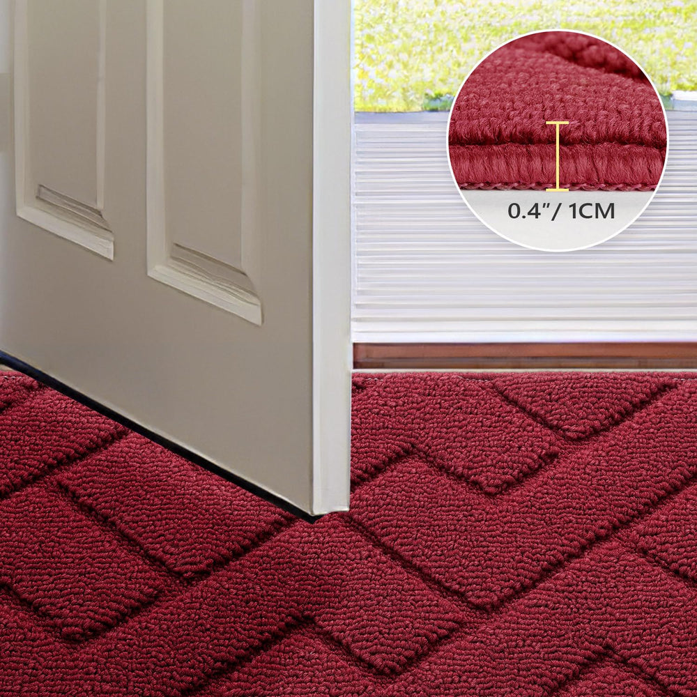 hicorfe Front Door Mat with non-slip backing close-up