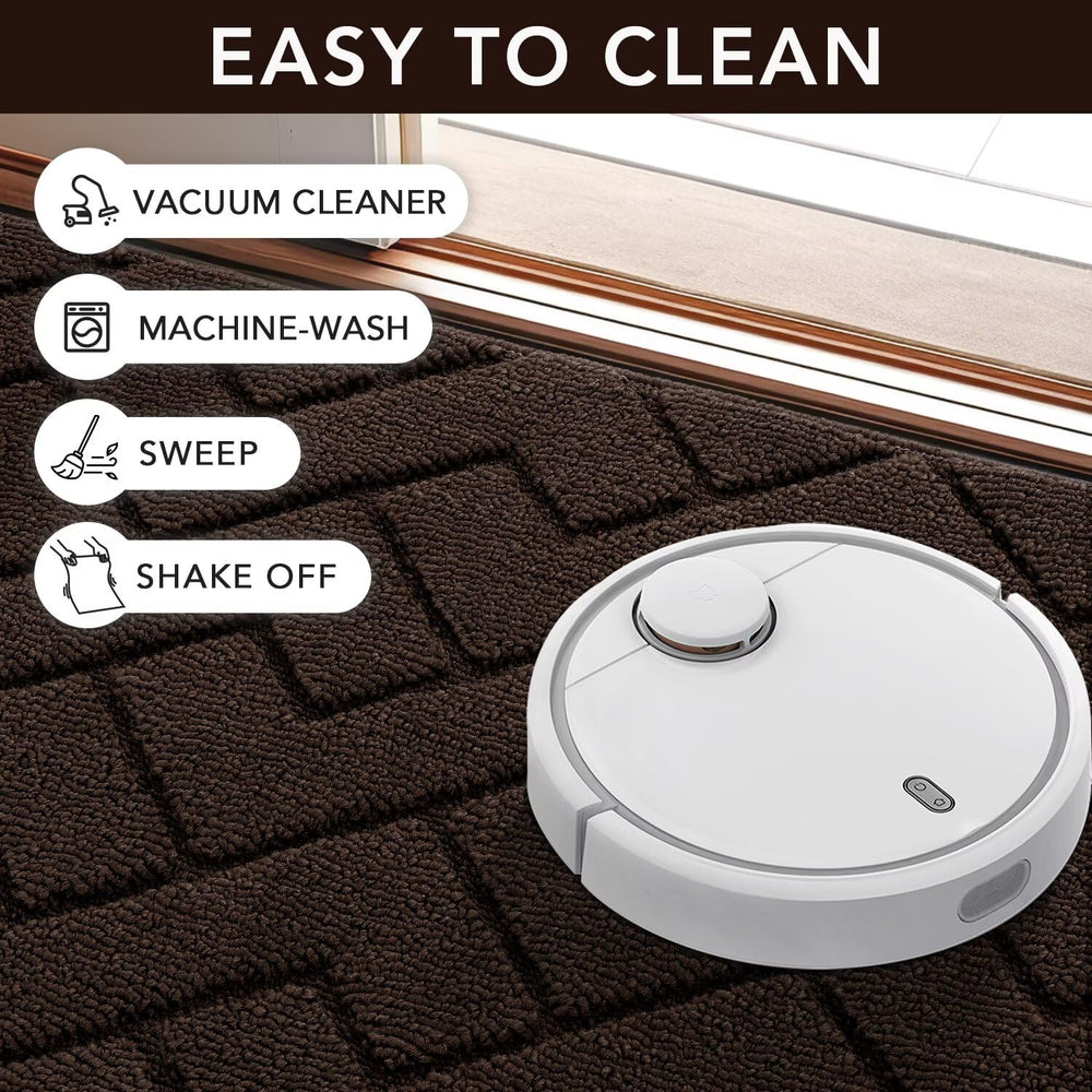 hicorfe Indoor Door Mat being cleaned with a garden hose