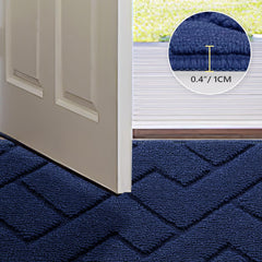 hicorfe Indoor Door Mat Navy Blue in entryway