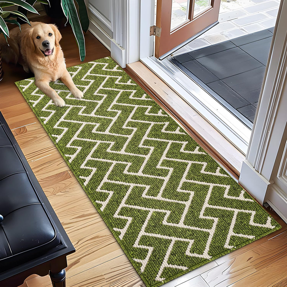 hicorfe Indoor Doormat 20x59 inch sage green front view