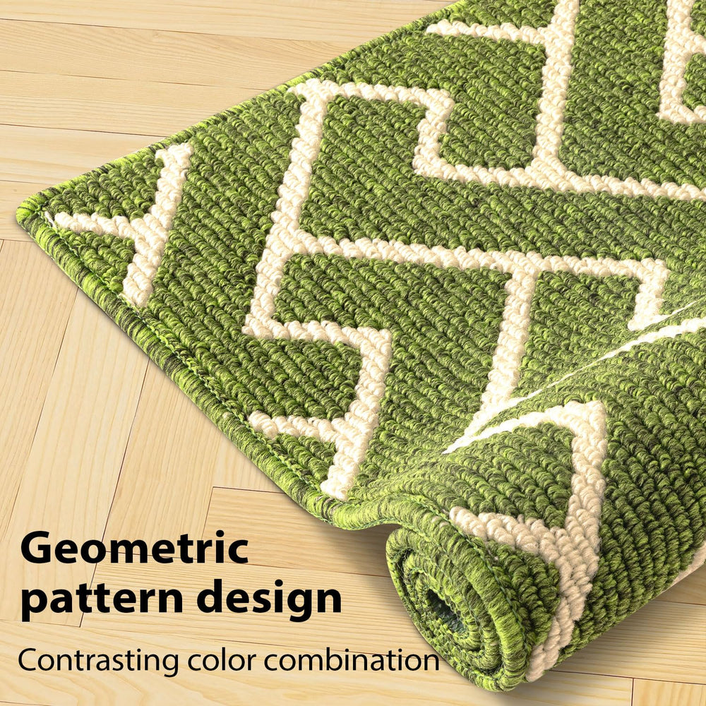 hicorfe Indoor Doormat sage green rolled up for storage