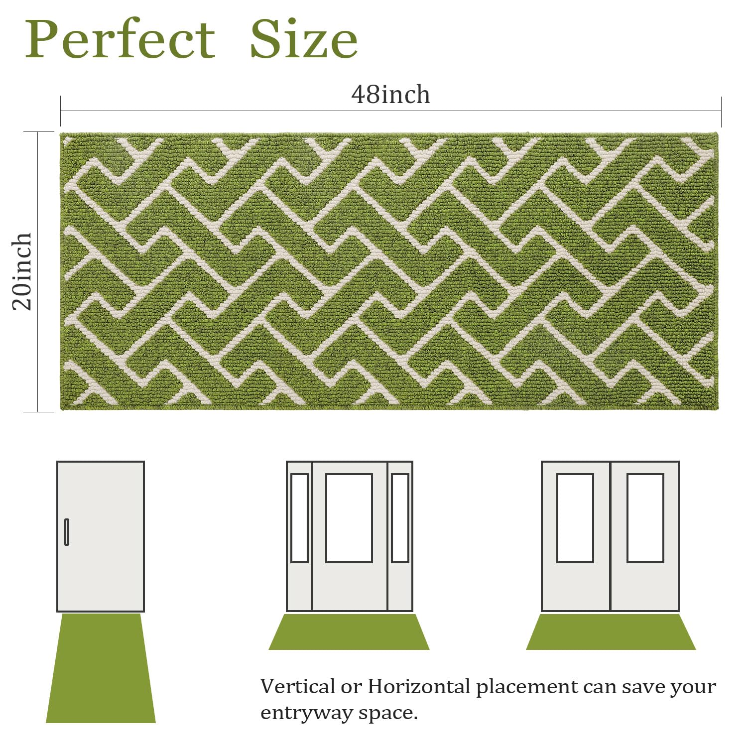 hicorfe Indoor Doormat showing non-slip rubber backing