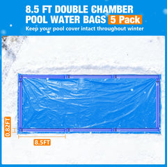 Hidbot 8.5 Ft Pool Water Bag with filled garden hose