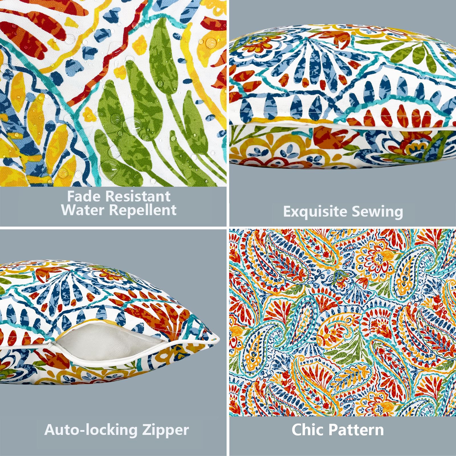 Hidden zipper detail on LVTXIII Outdoor Lumbar Pillow Cover