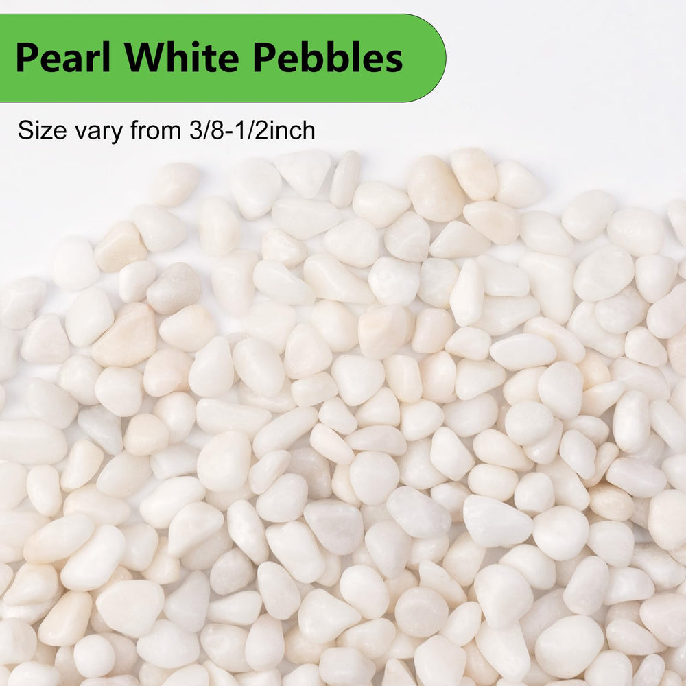 High polished Pulovin white pebbles in a glass jar