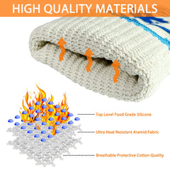 HIGHLOONG BBQ Gloves showing non-slip silicone strips