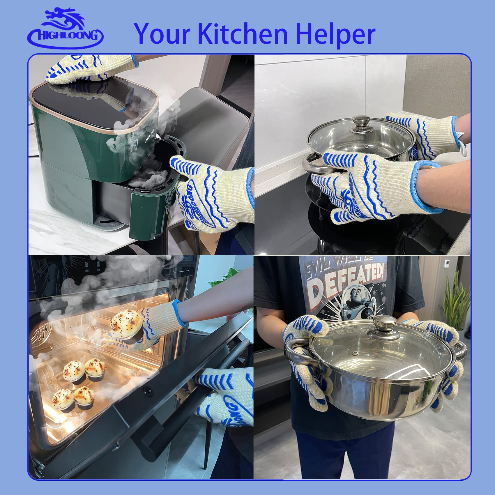 HIGHLOONG BBQ Gloves with packaging display