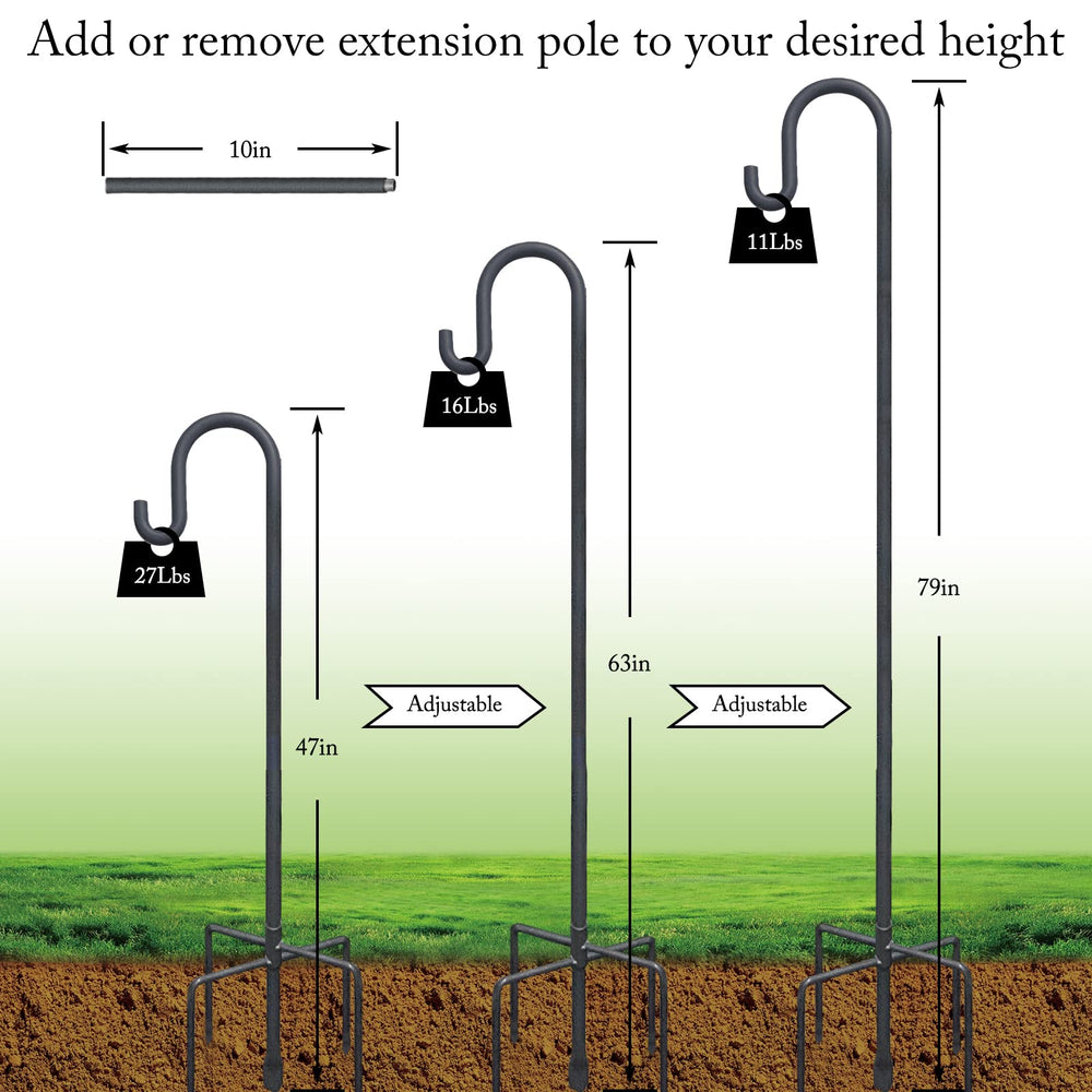 Highpro 47 Inch Shepherds Hook detailed view of iron material