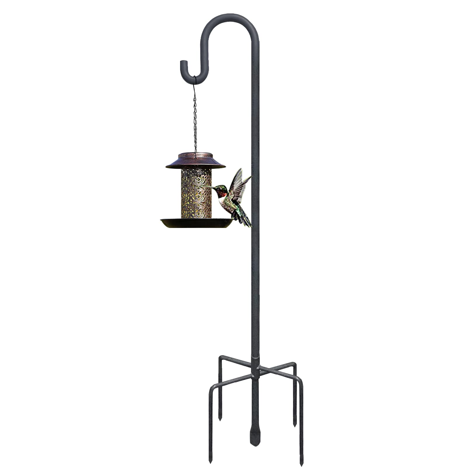 Highpro 47 Inch Shepherds Hook front view with black finish