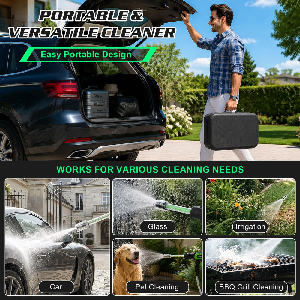 highsam cordless portable washer with battery and motor details