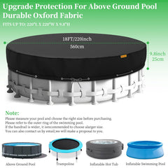 HIGHTQURO 18FT Round Pool Cover, black, installation instructions