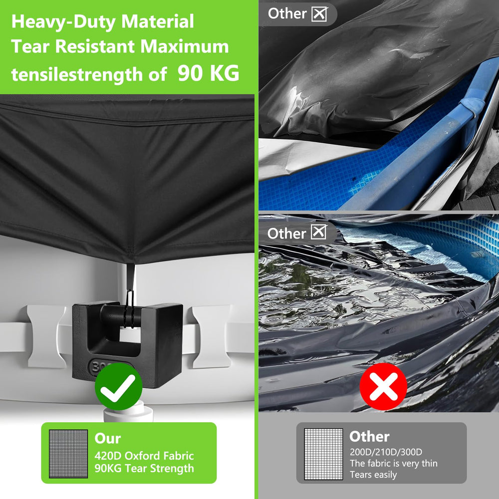 HIGHTQURO Rectangular Pool Cover in outdoor setting