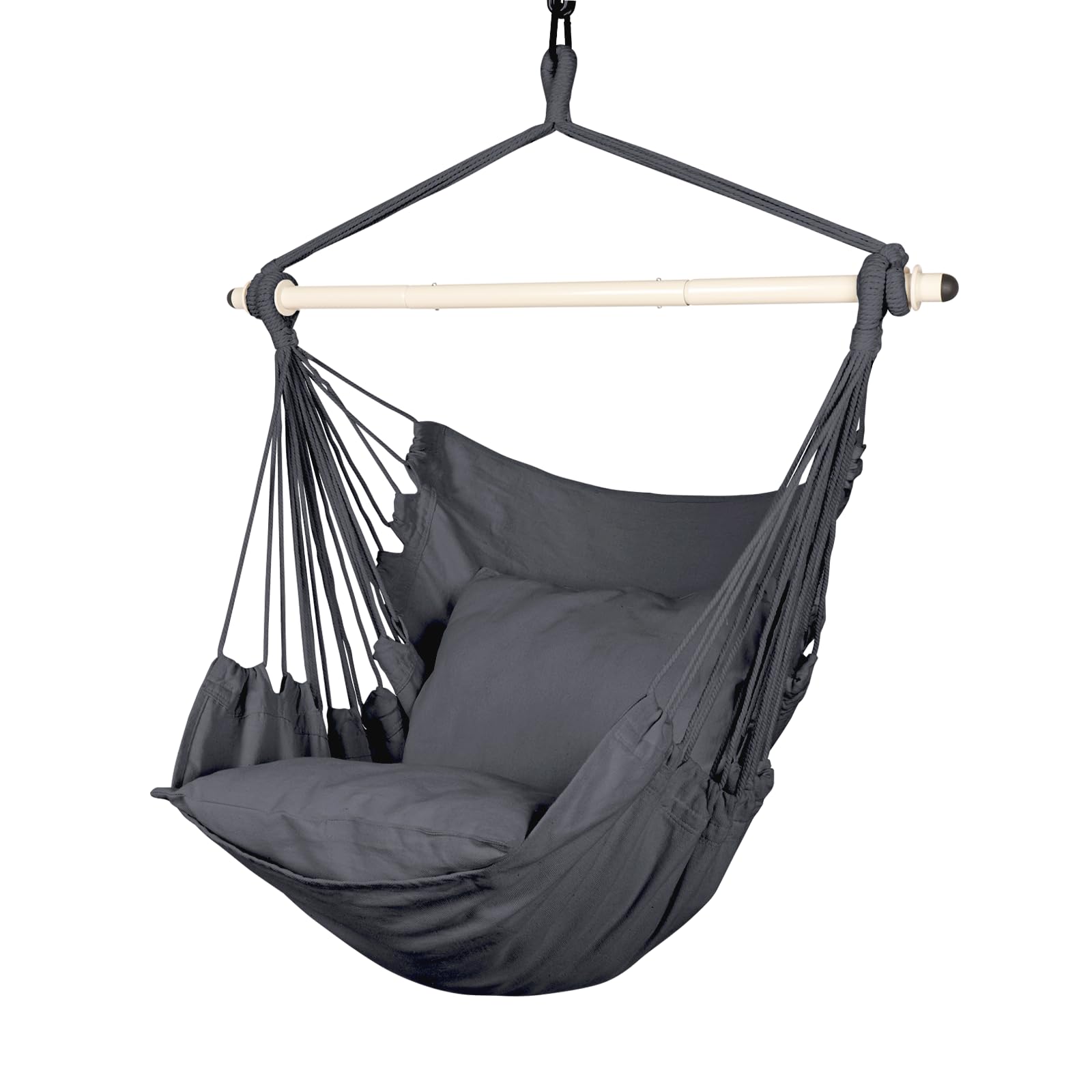 Highwild Hammock Chair Swing grey model with two seat cushions