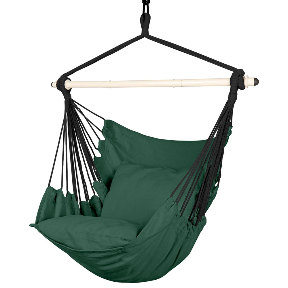 Highwild Hammock Chair Swing in green with cushions