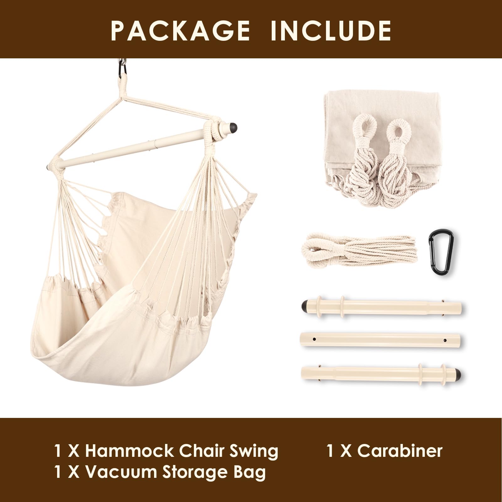 Highwild Hammock Chair Swing showing anti-slip rings