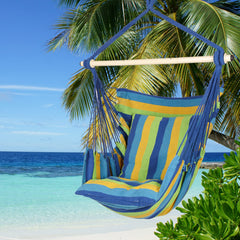 Highwild Hammock Chair Swing showing cushions and carabiner