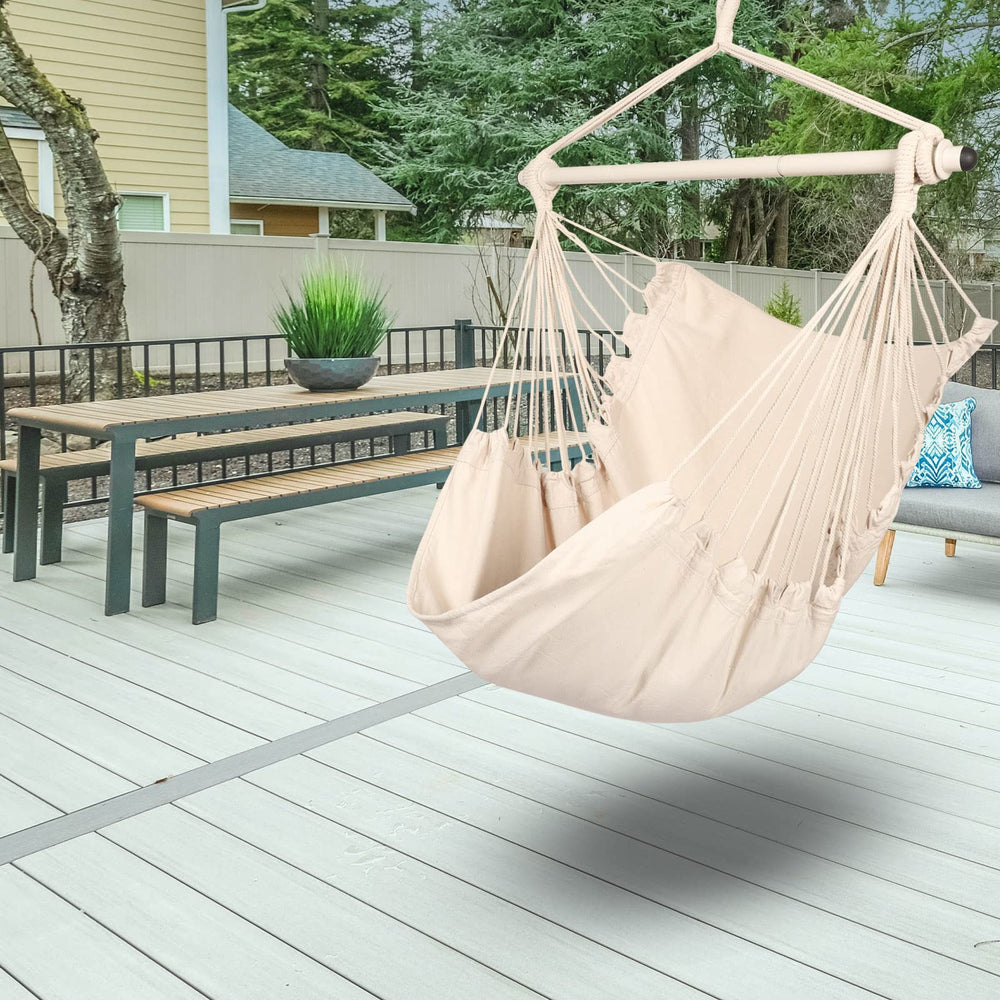 Highwild Hammock Chair Swing showing sturdy steel spreader bar