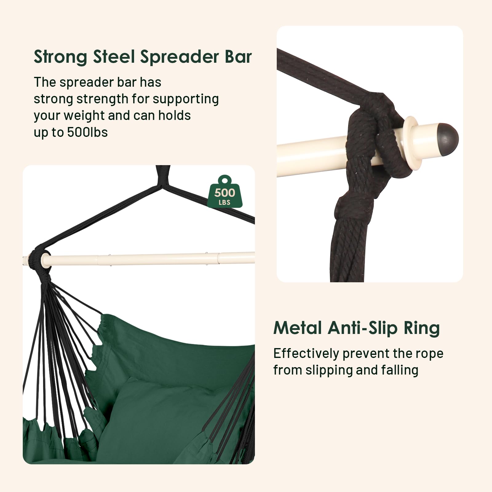 Highwild Hammock Chair with two cushions included