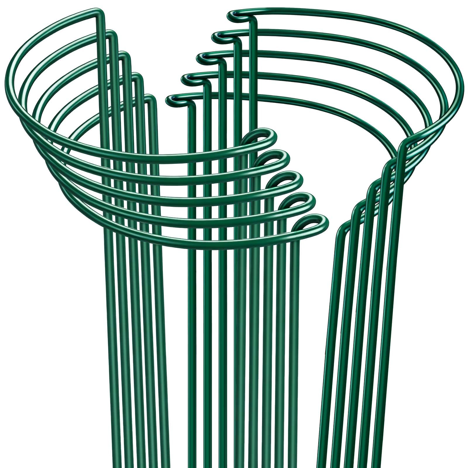 HiGift 10 Pack of 24-inch tall plant support stakes in dark green