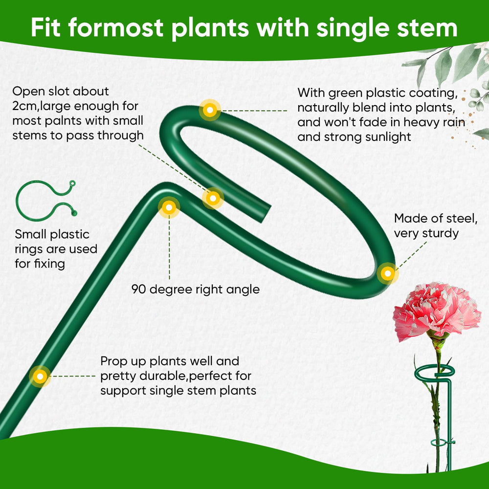 HiGift Plant Support Stakes green colour blending with plants