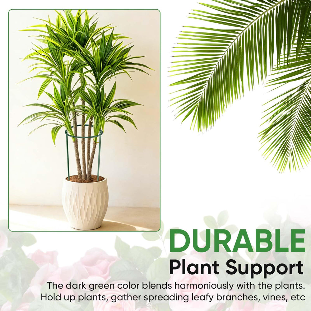 HiGift plant support stakes in a garden with various flowers