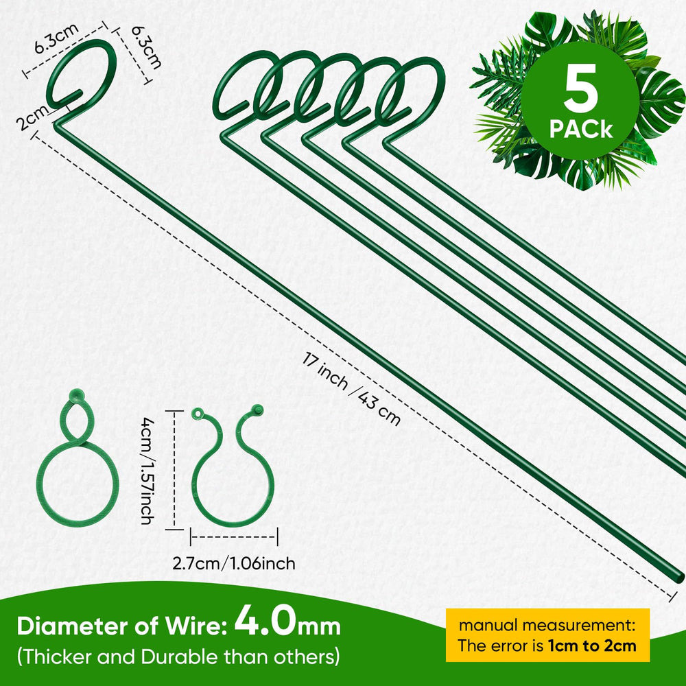 HiGift Plant Support Stakes in garden with flowers