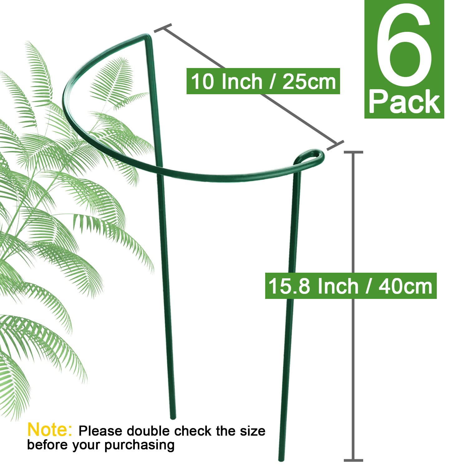 HiGift Plant Support Stakes showing height and width dimensions